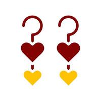 brinco amor ícone sólido vermelho amarelo cor mãe dia símbolo ilustração. vetor