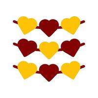 decoração amor ícone sólido vermelho amarelo cor mãe dia símbolo ilustração. vetor