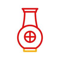 jarra ícone duocolor vermelho amarelo chinês ilustração vetor
