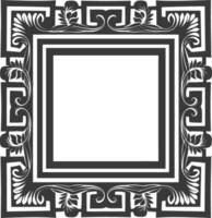 silhueta grego quadrado quadro, Armação Preto cor só vetor