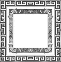 silhueta grego quadrado quadro, Armação Preto cor só vetor