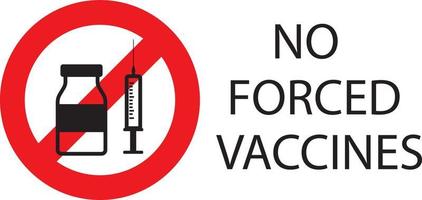 sem vacinas obrigatórias, sinal de proibição com texto vetor