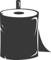 silhueta banheiro papel Preto cor só vetor