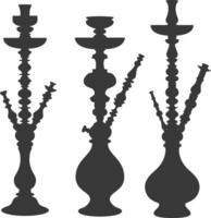 silhueta desarj turco narguilé tradicional shisha Preto cor só vetor