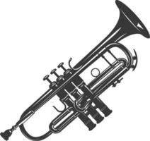 silhueta trompete Preto cor só vetor