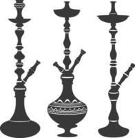 silhueta desarj turco narguilé tradicional shisha Preto cor só vetor