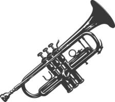silhueta trompete Preto cor só vetor