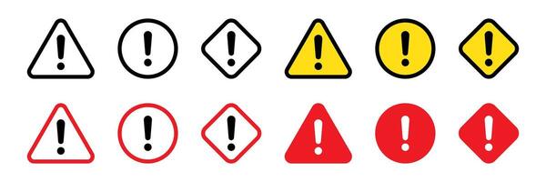 Cuidado sinais. perigo, Atenção sinal, atenção placa. Perigo ícone, Atenção ícone, atenção ícone. vetor