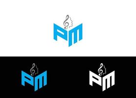 logotipo da música ou modelo de imagem vetorial de design de ícone vetor