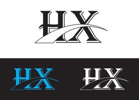 logotipo inicial hx da letra ou modelo de imagem vetorial de design de ícone vetor