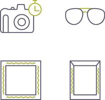 óculos e cronômetro em Câmera ícone vetor