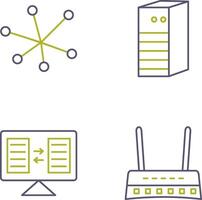 Internet e servidor rede ícone vetor