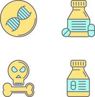 dna e comprimidos ícone vetor