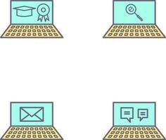 conectados grau e encontrar em Internet ícone vetor