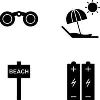 binóculos e de praia ícone vetor
