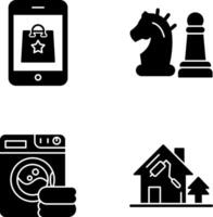 conectados compras e xadrez peça ícone vetor