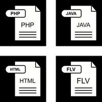 php e Java ícone vetor