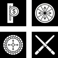 ranhura para moedas e roleta com Setas; flechas ícone vetor