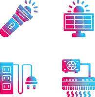 lanterna e solar ícone vetor