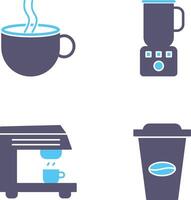 quente café e café liquidificador ícone vetor