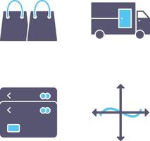 envio e compras saco ícone vetor