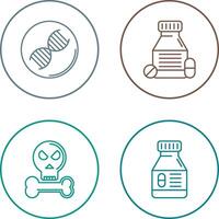 dna e comprimidos ícone vetor