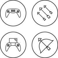 jogos console e Setas; flechas ícone vetor