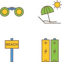 binóculos e de praia ícone vetor