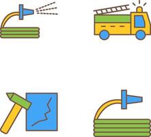 pulverização água e fogo caminhão ícone vetor