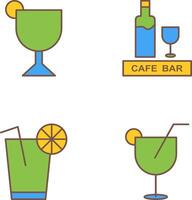 bebidas cafeteria e xerez ícone vetor
