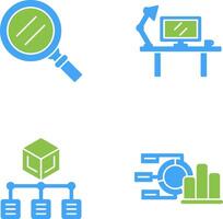 procurar e área de trabalho ícone vetor