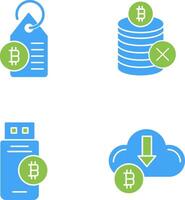 não aceitaram e bitcoin rótulo tag ícone vetor