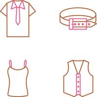 camisa e gravata e cinto ícone vetor