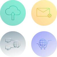 Envio para nuvem e mensagem configurações ícone vetor