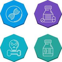 dna e comprimidos ícone vetor