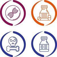 dna e comprimidos ícone vetor