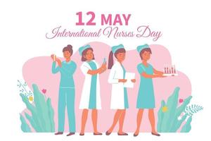 cartão do dia internacional das enfermeiras vetor
