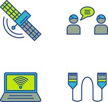 satélite e conversando ícone vetor