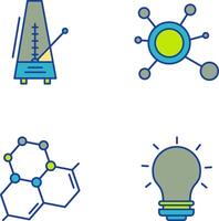 metrônomo e molécula ícone vetor