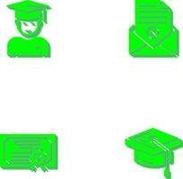 graduado aluna e rejeição do uma carta ícone vetor