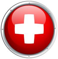 Bandeira da Suíça no ícone redondo vetor