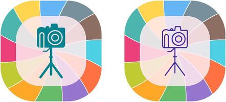 único Câmera em ficar de pé ícone Projeto vetor