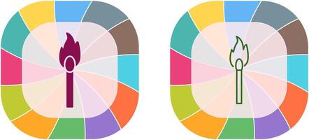 único aceso palito de fósforo ícone Projeto vetor