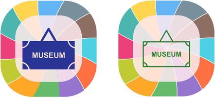 museu tag ícone Projeto vetor