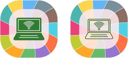 conectado computador portátil ícone Projeto vetor