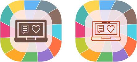 bate-papo e computador portátil ícone Projeto vetor