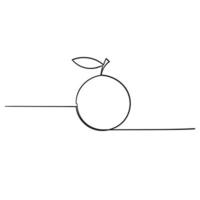 ilustração de fruta laranja doodle desenhado à mão com estilo de desenho animado de linha de arte vetor