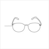 ilustração de óculos de doodle desenhado à mão com vetor de linha única isolado