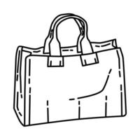 ícone de bolsa de couro. doodle desenhado à mão ou estilo de ícone de contorno vetor