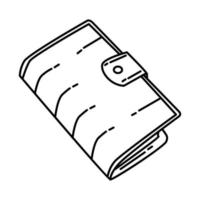 ícone de carteiras. doodle desenhado à mão ou estilo de ícone de contorno vetor